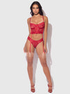 Harlow Bustier and Backless Hipster Set Crimson Red