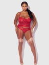 Harlow Bustier and Backless Hipster Set Crimson Red