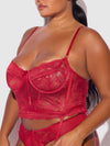 Harlow Bustier and Backless Hipster Set Crimson Red
