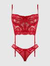 Harlow Bustier and Backless Hipster Set Crimson Red