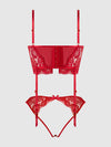 Harlow Bustier and Backless Hipster Set Crimson Red