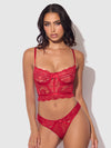 Harlow Bustier and Backless Hipster Set Crimson Red