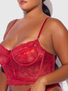 Harlow Bustier and Backless Hipster Set Crimson Red