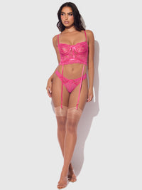 Harlow Bustier and Backless Hipster Set Fuchsia Purple