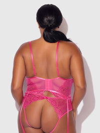 Harlow Bustier and Backless Hipster Set Fuchsia Purple