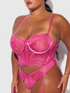 Harlow Bustier and Backless Hipster Set Fuchsia Purple