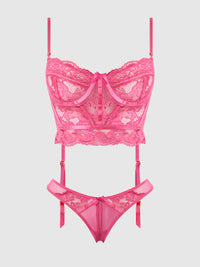 Harlow Bustier and Backless Hipster Set Fuchsia Purple