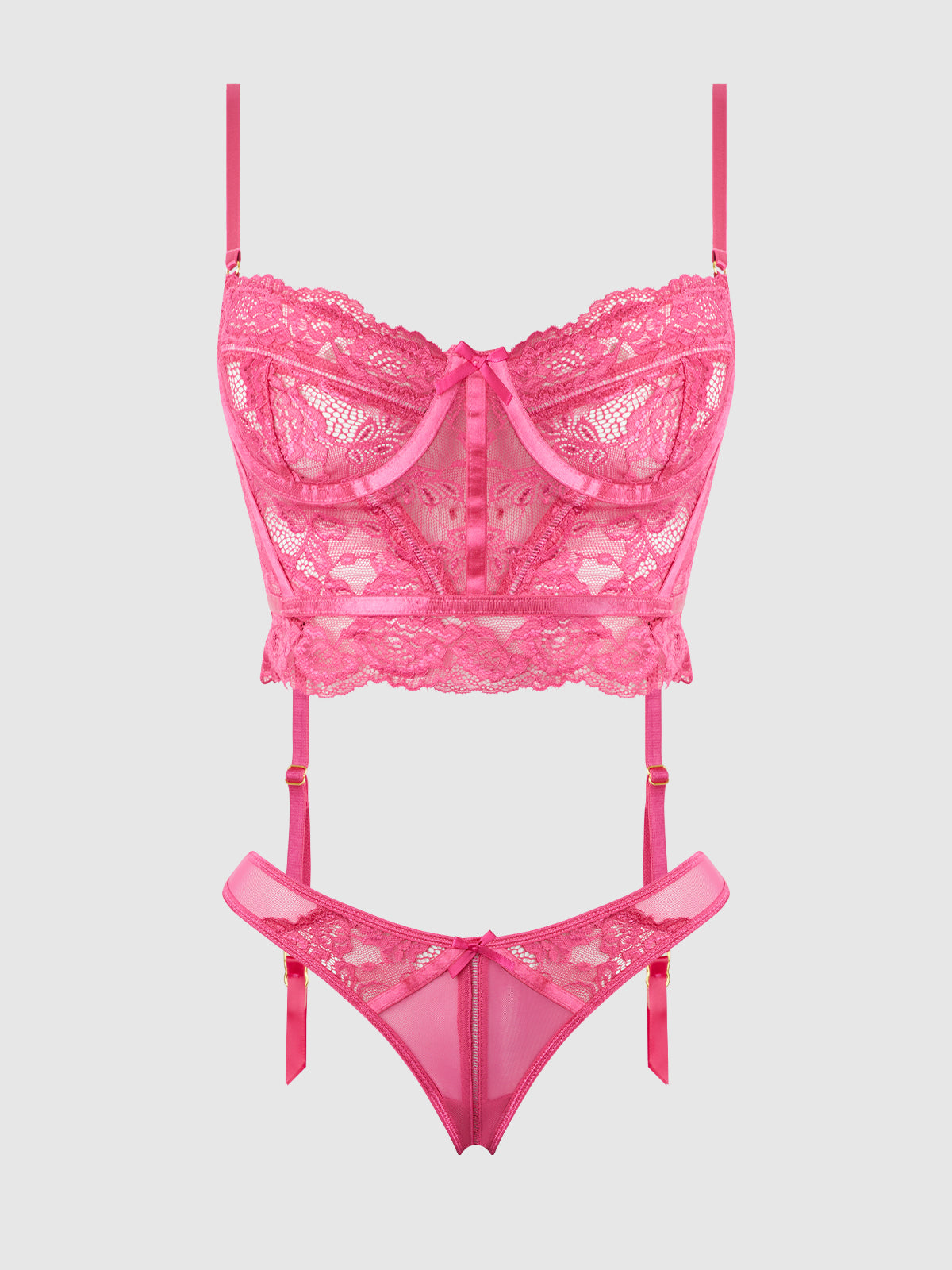 Harlow Bustier and Backless Hipster Set Fuchsia Purple