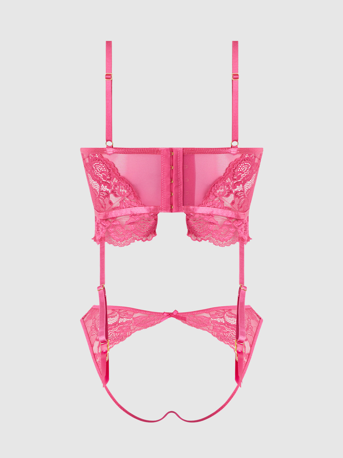 Harlow Bustier and Backless Hipster Set Fuchsia Purple