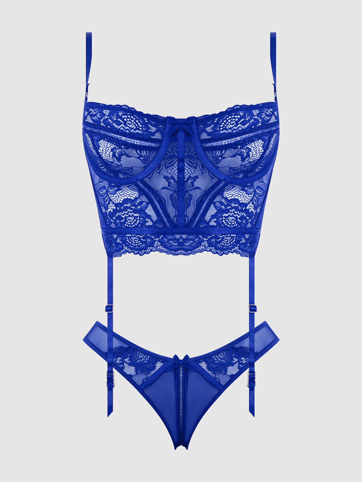 Harlow Bustier and Backless Hipster Set Surf the Web Blue