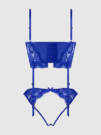 Harlow Bustier and Backless Hipster Set Surf the Web Blue