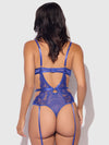 Harlow Lace & Mesh Underwire Teddy Surf the Web Blue