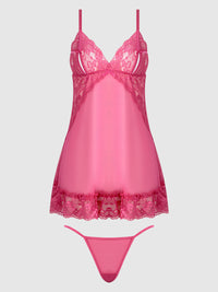 Harlow Lace & Mesh Babydoll & G-String Set