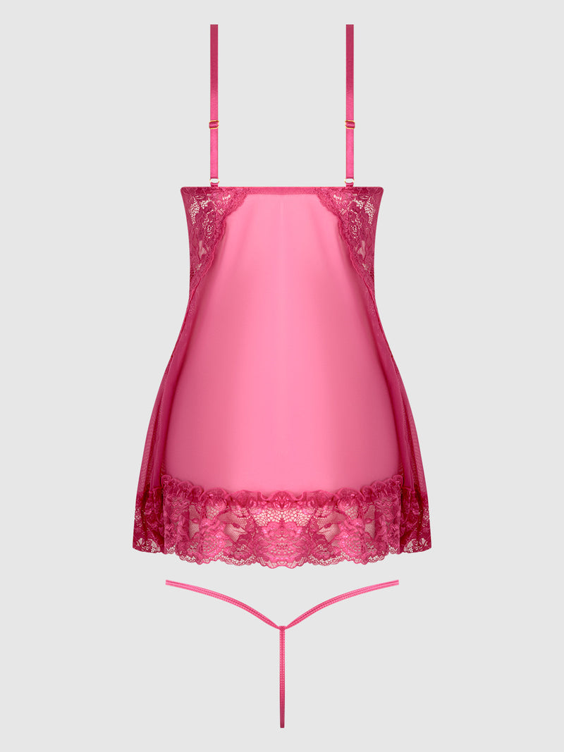 Harlow Lace & Mesh Babydoll & G-String Set