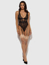 Helena Lace & Satin Wireless & Open Back Teddy Black