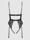 Helena Lace & Satin Wireless & Open Back Teddy Black