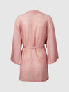 Helena Satin & Lace Back Short Robe Powder Pink