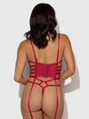 Bianca Strappy Lace Bustier & Thong Set Persian Red