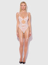 Portia Swiss Dot Bustier & Thong Set White