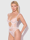 Portia Swiss Dot Bustier & Thong Set White