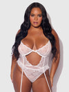 Portia Swiss Dot Bustier & Thong Set White