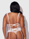 Portia Swiss Dot Bustier & Thong Set White