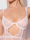 Portia Swiss Dot Bustier & Thong Set White