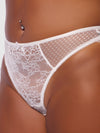 Portia Swiss Dot Bustier & Thong Set White