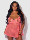 Portia Swiss Dot Peekaboo Cups Babydoll & G-String Set Siesta