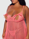 Portia Swiss Dot Peekaboo Cups Babydoll & G-String Set Siesta