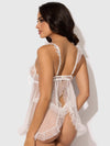 Portia Swiss Dot Peekaboo Cups Babydoll & G-String Set White