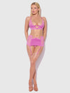 Natasha Bra, Skirted Garter & G-String Set Cyclamen Pink