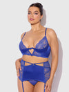 Natasha Bra, Skirted Garter & G-String Set Surf the Web Blue