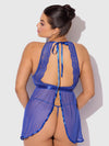 Natasha Lace & Micro Babydoll & G-String Set Surf the Web Blue