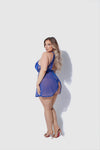 Natasha Lace & Micro Babydoll & G-String Set Surf the Web Blue