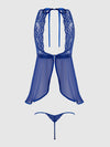 Natasha Lace & Micro Babydoll & G-String Set Surf the Web Blue