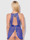 Natasha Lace & Micro Babydoll & G-String Set Surf the Web Blue