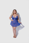Natasha Lace & Micro Babydoll & G-String Set Surf the Web Blue