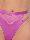 Natasha Satin & Lace Bow Tie G-String Cyclamen Pink