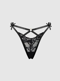 Natasha Lace Strappy G-String Black