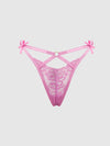 Natasha Lace Strappy G-String Cyclamen Pink