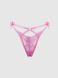 Natasha Lace Strappy G-String Cyclamen Pink