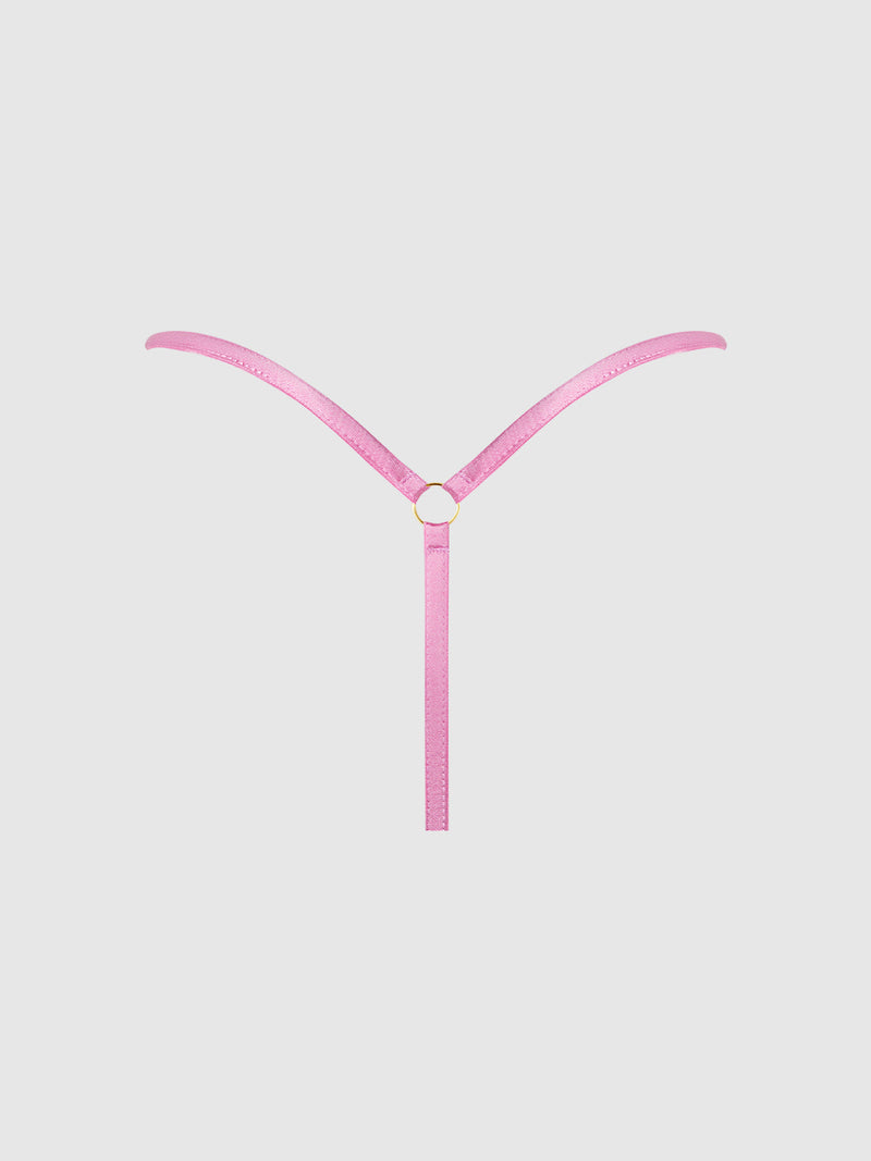 Natasha Lace Strappy G-String Cyclamen Pink