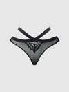 Natasha Lace & Mesh Strappy Hipster Black