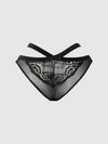 Natasha Lace & Mesh Strappy Hipster Black