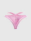 Natasha Lace & Mesh Strappy Hipster Cyclamen Pink