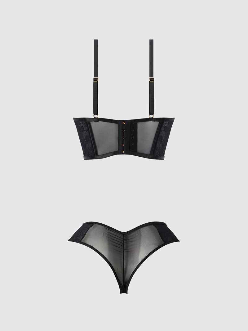 Gia Lace Open Cup Bra & Panty Set