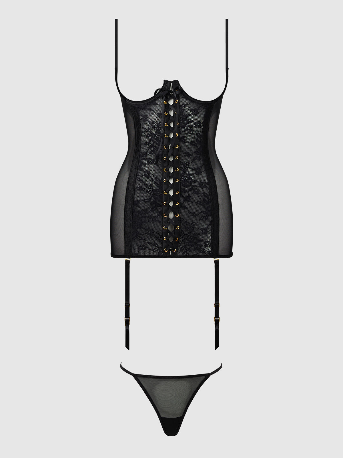 Gia Lace Chemise & G-String Set
