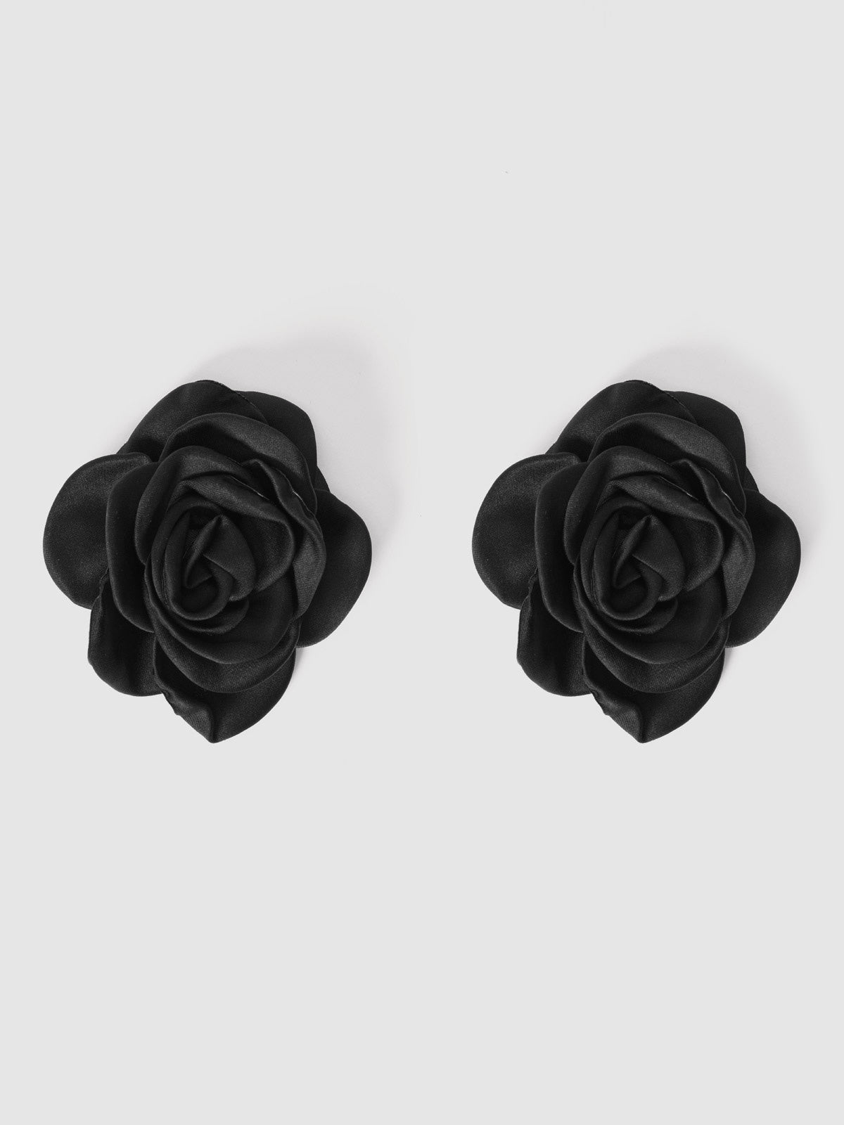 Satin Floral Nipple Covers Burlesque Black