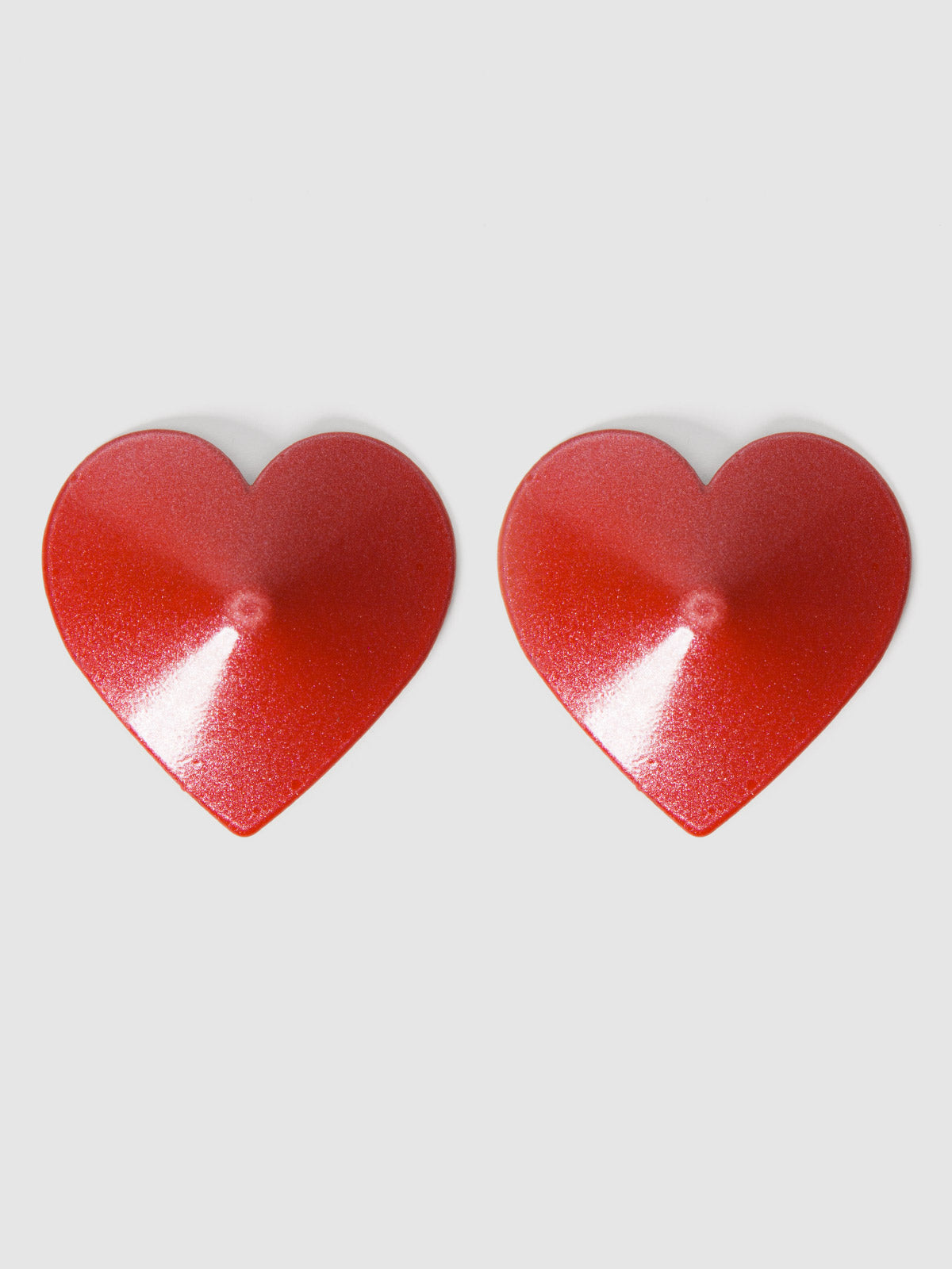 Metal Heart Circular Nipple Covers Crimson Red